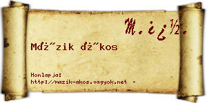 Mázik Ákos névjegykártya