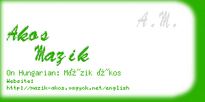 akos mazik business card